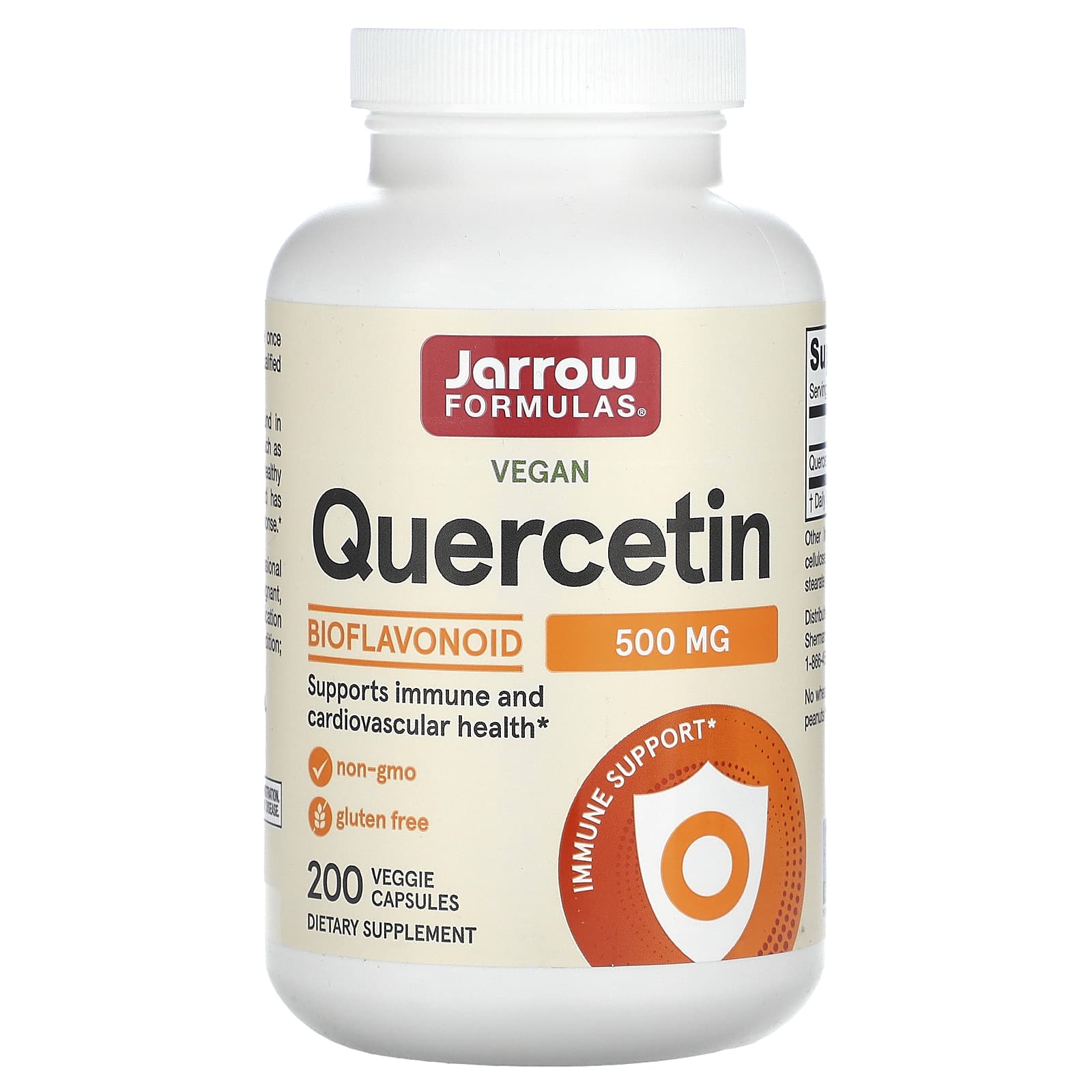 Jarrow Formulas, Quercetin, 500 mg, 200 Veggie Caps UPC 790011140528 | HiLife Vitamins